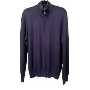 Jos A Bank‎ Traveler Sweater Med Purple Merino Wool Minimalist Luxury Preppy